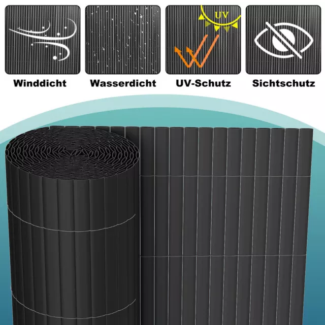 PVC Sichtschutzmatte Balkonblende Sichtschutz Windschutz Blickschutz Balkon Zaun 3