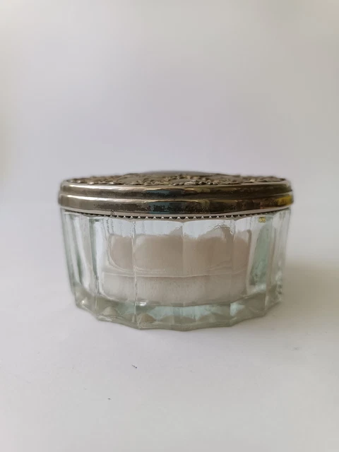 Vintage powder box Sterling silver powder jar