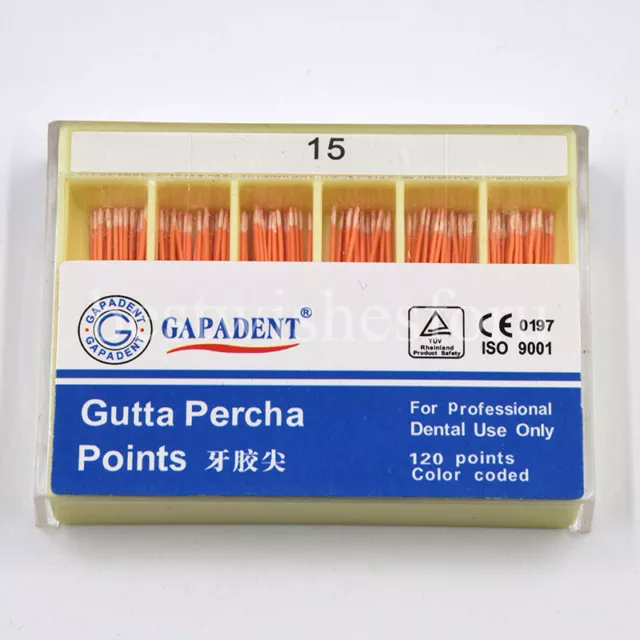 Dental Absorbent 120 Points Gutta Percha Taper Endodontic Zinc Oxide GAPADENT#15