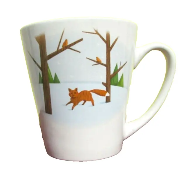 Red Fox Birds And Trees Winter Scene By Designpac 10 Ounce Coffee Mug Cup