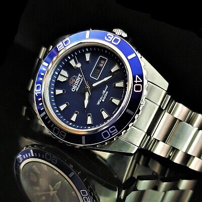 Orient MAKO XL Japanese Watch Automatic 46943 Diver Men's Wristwatch Blue Dial