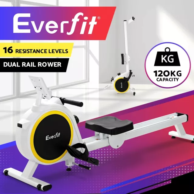 Everfit Rowing Machine 16 Levels Magnetic Rower Home Gym Cardio Workout