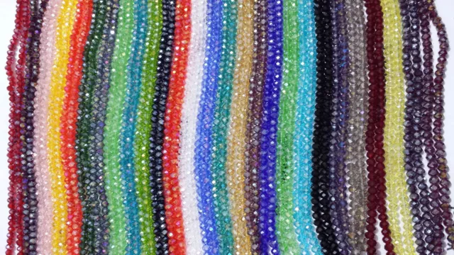 100 Faceted Rondelle Crystal Glass Beads Loose beads  4mm  Jewelery making