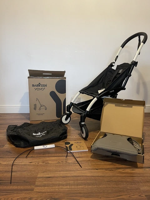 Babyzen Yoyo2 - White Frame - Grey- Lightweight Stroller / Cabin Approved