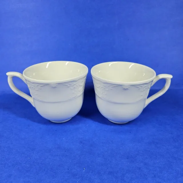 Richmond White - PAIR of Cups Teacups - Johnson Brothers England