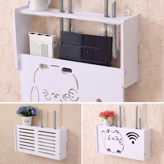 Caja de almacenamiento fijación salón router dormitorio práctico