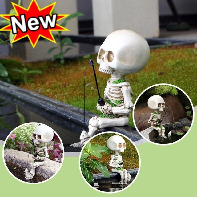 Small Skull Aquarium Scenery Ornament Resin Landscape Pond Garden Bonsai Decor^