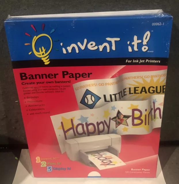 New INVENT IT BANNER PAPER Create Your Own Banners 120 Total Sheets Inkjet Paper