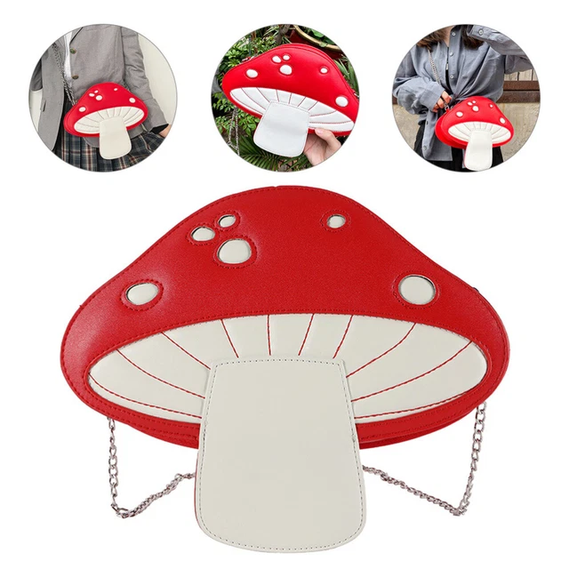 Délicat Champignon en forme Dessin animé Sac bandoulière Sac à main bandoulière
