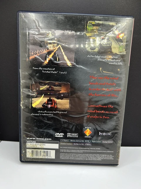 Jeu PS2 Twisted Metal Black - Bon état, Boîtier Et Instructions Inclus Ps2 Jaune