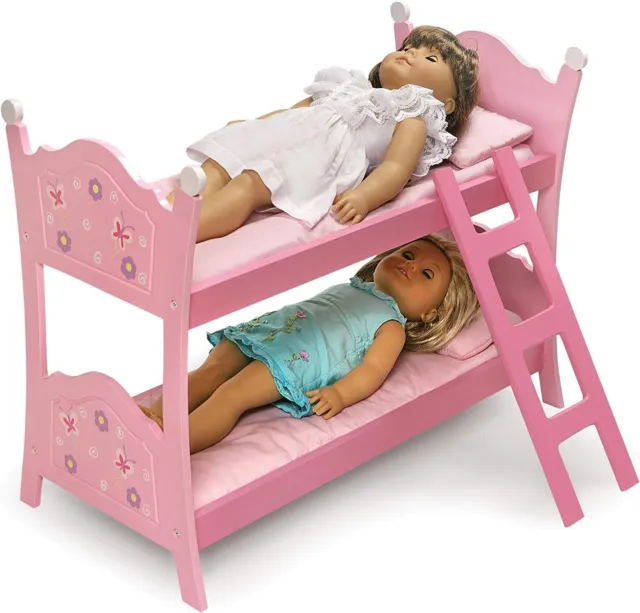 Blossoms and Butterflies Doll Bunk Beds with Ladder fits American Girl Dolls