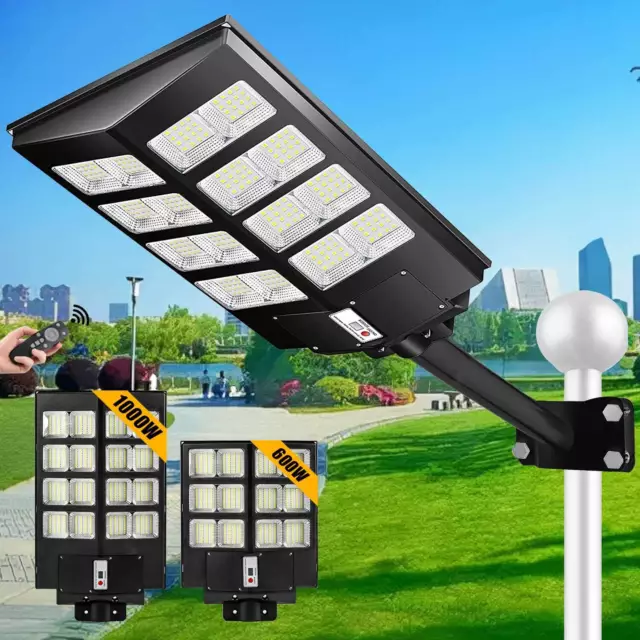 Outdoor Solar Street Light Motion Sensor Commercial Dusk To Dawn Large Road Lamp