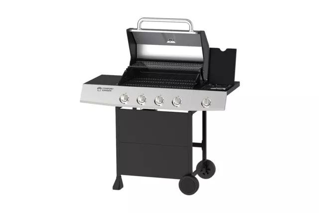 Comfort Garden 4-Burner BBQ Grill w/ Side Burner, Outdoor Burner Black PE Finish 2