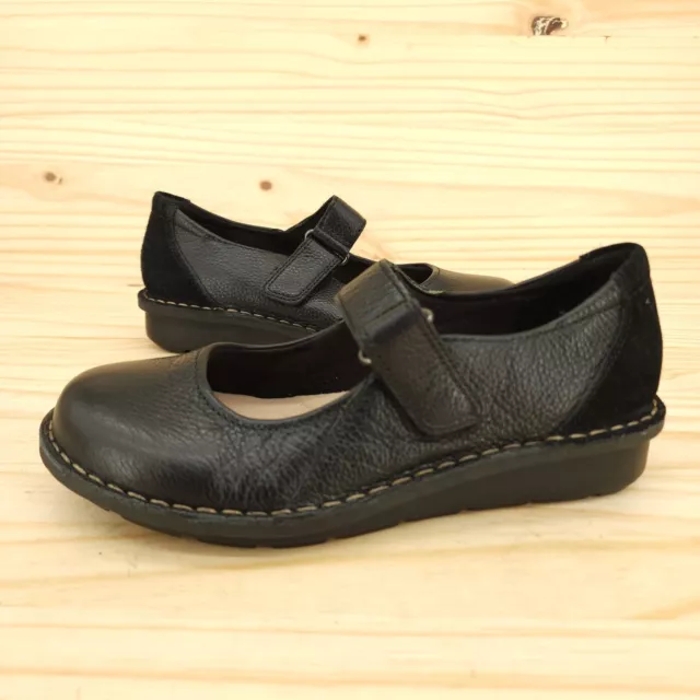 CLARKS MICHELA PENNY Women's Mary Jane Shoes Sz 6.5 Black Leather ...