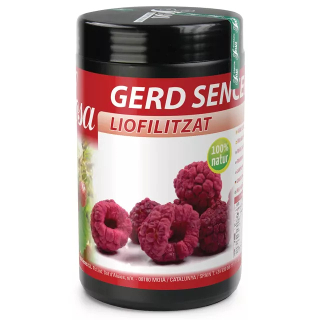 Sosa Freeze-Dried Whole Raspberries (with Seeds) - Intense Raspberry Flavor -