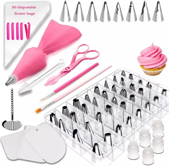 83 Pieces Cake Decorating Kits in a Box, Stainless Steel Icing Piping Nozzle Tip