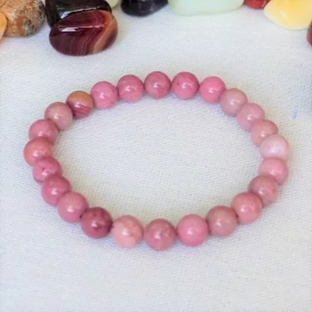 Rhodonite Bracelet Classique perles 6 mm ou 8 mm - Pierres de Lithothérapie