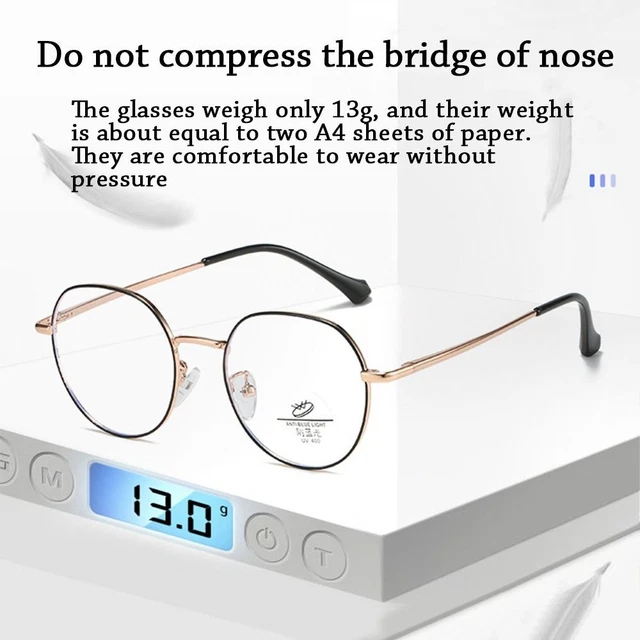 Gafas de computadora Anteojos de luz antiazul Anteojos de gran tamaño Marco ultraligero