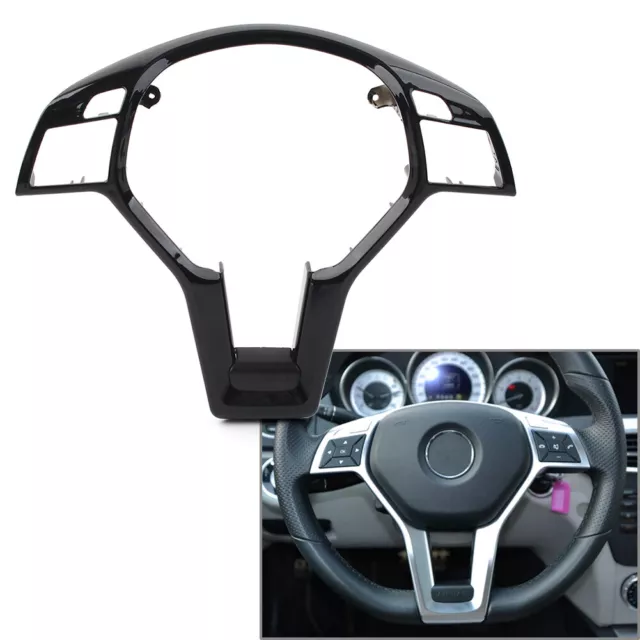 Steering Wheel Trim Cover Fit Mercedes Benz CLA/ SLK/ E/ C/GLA-CLASS C117 Black
