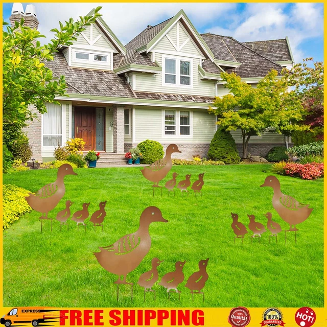 4 Stck. Ente Rasenpfähle Weihnachtsgeschenke Plug-in Wasserdicht für Garten Garten Dekor
