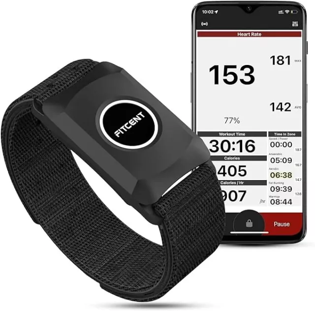 FITCENT Bluetooth Heart Rate Monitor Armband, ANT+ Heart Monitor