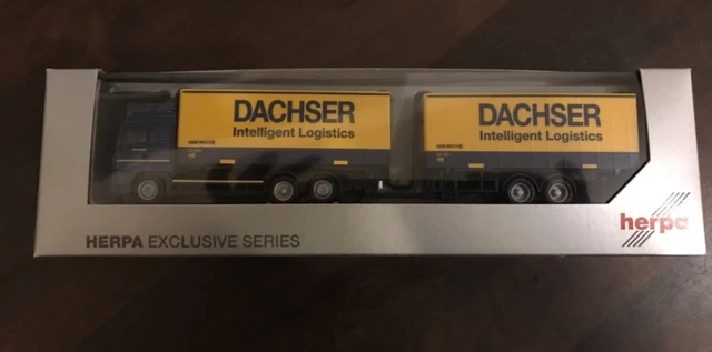 HERPA DACHSER INTELLIGENT Logistics MAN eTGX GX 15 metri autoarticolato lowliner EUR 44,16 - IT