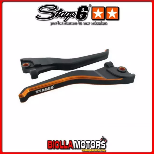 S6-Ssp105-4/Or Coppia Leve Stage6 Cnc Nere/Arancio X Nitro/Aerox