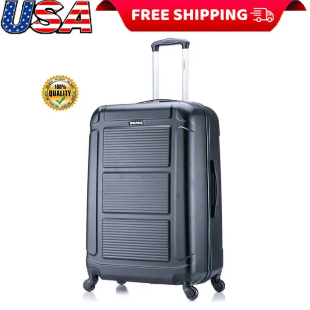 28" Lightweight Hardside Spinner Luggage Travel Suitcase Expandable Wheels Black