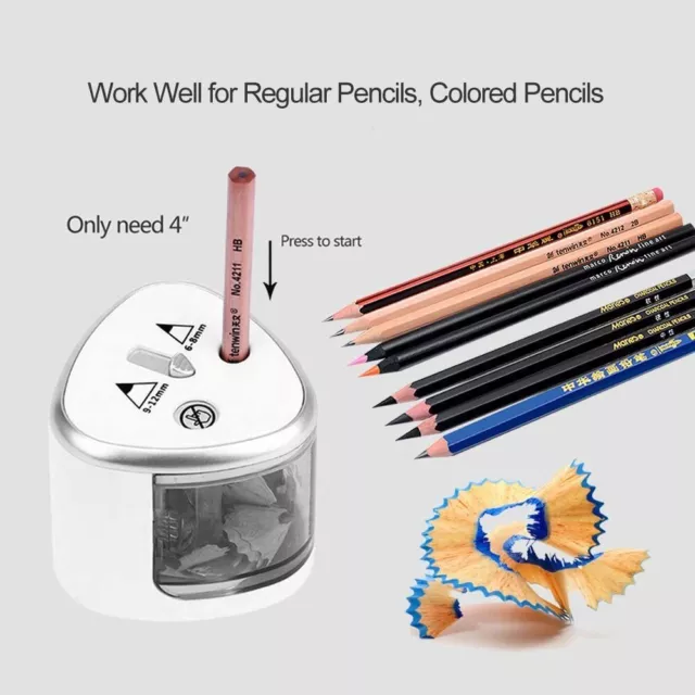 Dual Hole Electric Automatic Battery Operated Pencil Sharpener Office School NEW 3