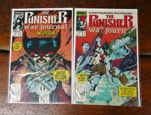 The Punisher War Journal #6 & 7 (1989) 1st App Vs Wolverine Jim Lee NM Lot