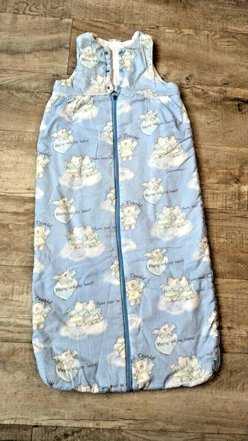 niedlicher hellblauer Schlafsack 100cm