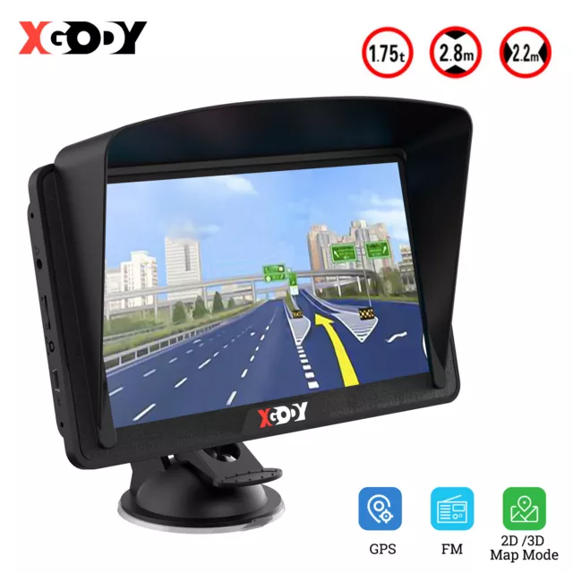 XGODY 7'' Truck Car Navigation GPS Navigator SAT NAV 8GB ROM 256MB RAM AU MAP FM