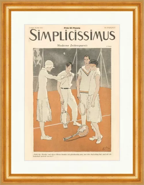 Titelseite der Nummer 9 von 1930 Eduard Thöny Tennis Sport Simplicissimus 1801