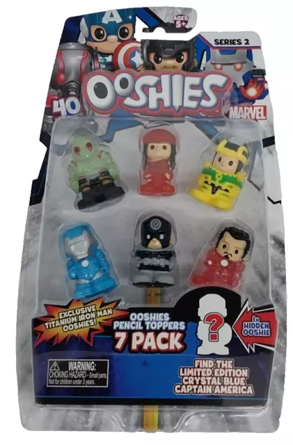 Ooshies Marvel Series 2 Pencil Toppers Action Figures 7 Pack Iron Man Artic