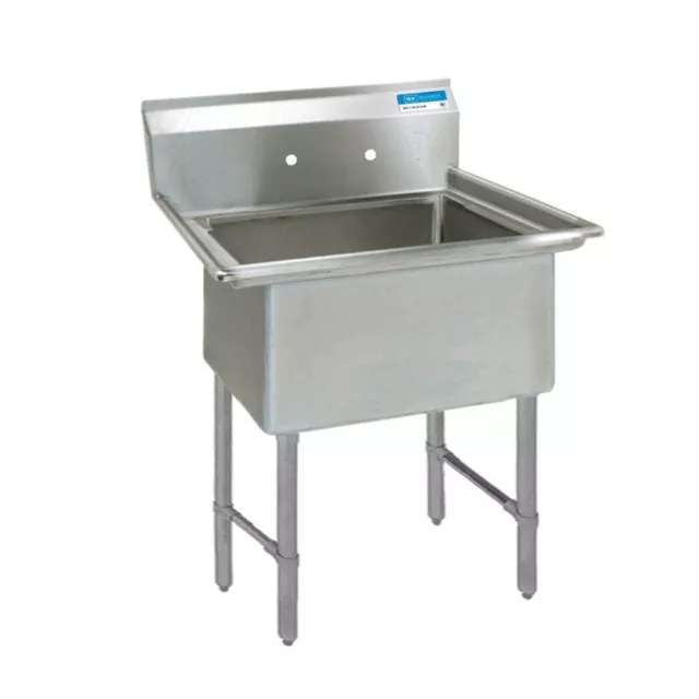 BK Resources BKS-1-1824-14S All Stainless Sink (1) Comp No Drainboards