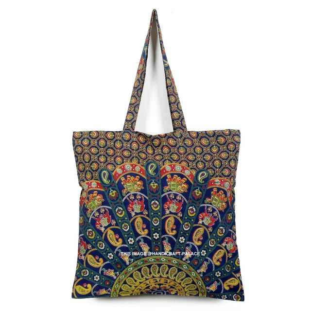 Indien Mandala Pliable à Main Shopping Sacs Réutilisable Sac Pochette Stockage