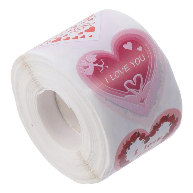 Sourcing Map Lot De 500 Autocollants En Forme De Cœur De 2,5 Cm Pour Enveloppe, Saint-Valentin, Fête De Mariage, Motif Pointillé Doré