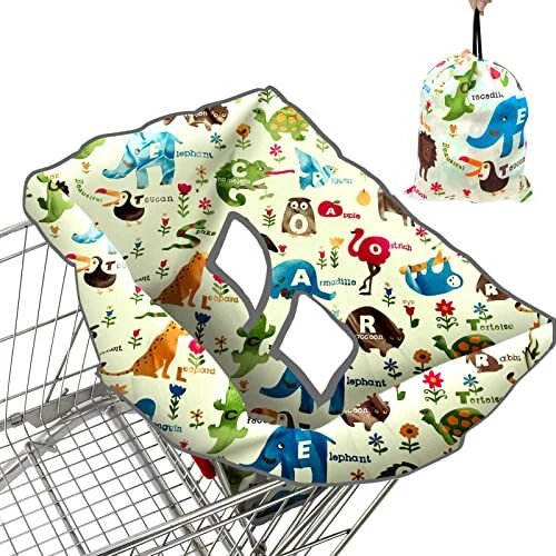 Shopping Cart Cover for Baby, High Chair Cover, Cart Cover for Babies, Cute Zoo