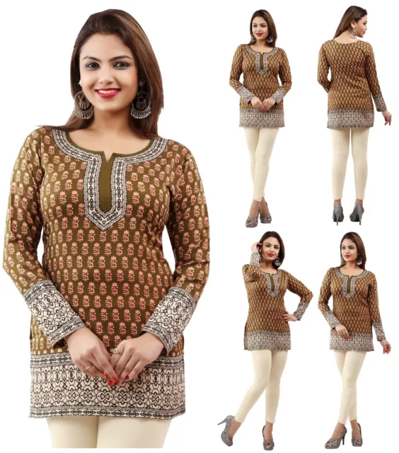 Unifiedclothes Women Fashion Casual Short Indian Kurti Tunic Kurta Top Shirt 56b