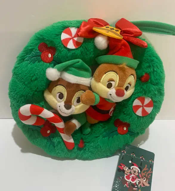Disney Conservare Giappone Chip E Dale Corona Natale Peluche Nuovo con Etichette
