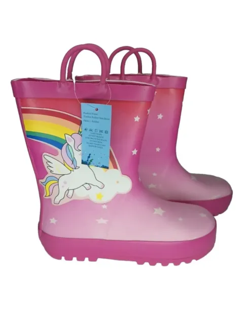 New Unicorn Rubber Rain Boots Kids Girls Size 13 Pink So Cute! She’ll Love Them!