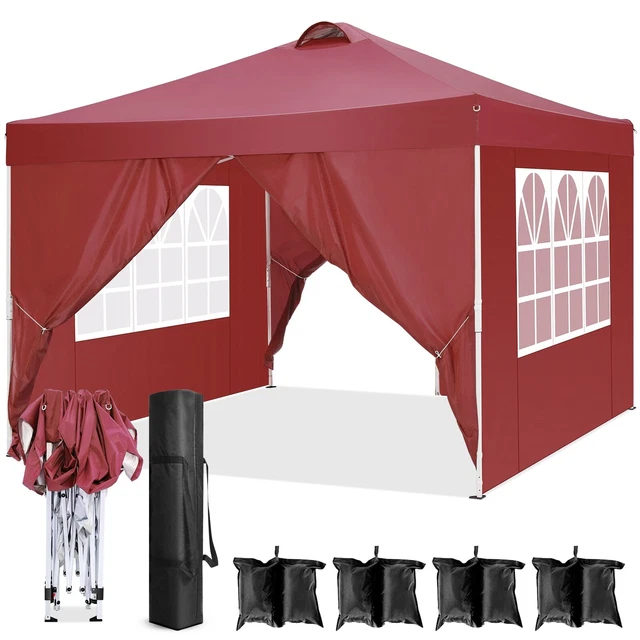 Pavillon 3x3m Faltpavillon Gartenzelt Partyzelt Popup Festzelt mit 4 Seitenwände