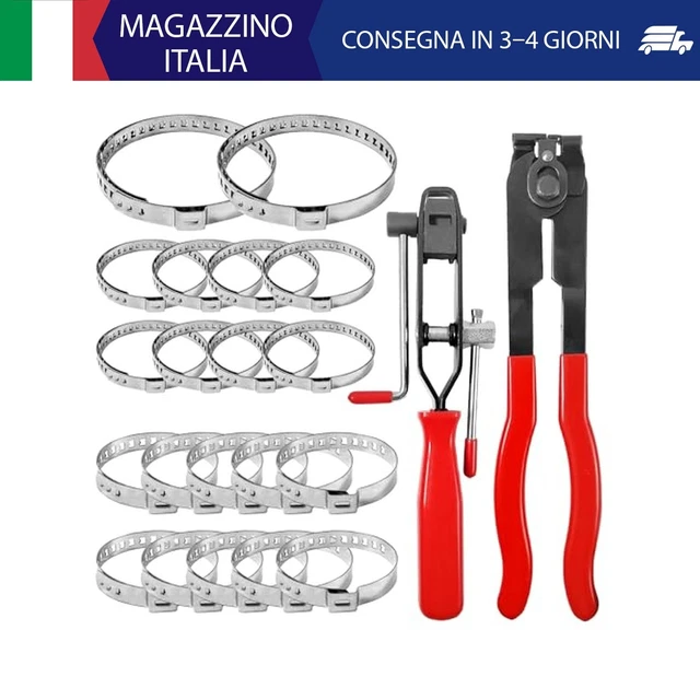 Set 22 Pezzi Fascette Stringitubo In Acciaio Inox Con Pinze - Per Auto E Riparazioni - Foto 6