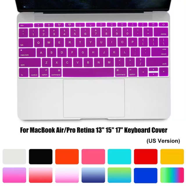 Language Letter Keyboard Cover For Apple MacBook Air Pro Retina 13" 15" 17"