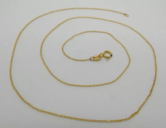 Solid 9Ct Yellow Gold Light Weight Necklace Neck Chain - 46Cm
