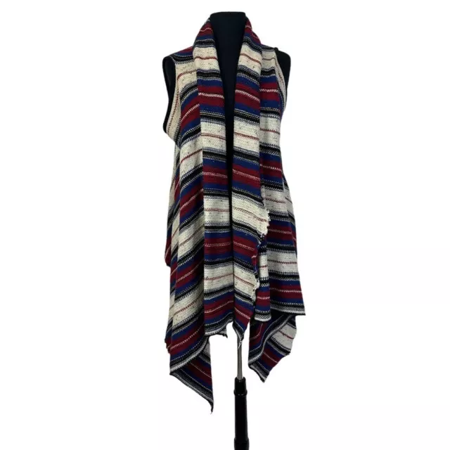 Sam Edelman Elsie Vest Cardigan Waterfall Sweater S Multi Color Striped