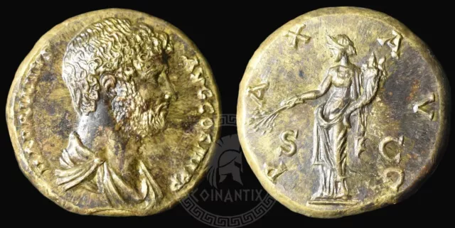 Exceptional Hadrian Æ Sestertius Roman Empire 134-138 AD Bronze Novelty Strike 3