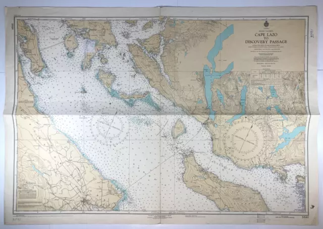 CAPE LAZO Nautical Chart Map VANCOUVER DISCOVERY Island BRITISH COLUMBIA Canada