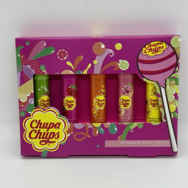 Chupa Chups Lippenbalsam 5er-Set - Lippenpflege Lip Balm fruchtig - NEU & OVP✅