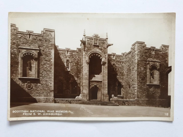 Scottish National War Memorial, Edinburgh, Real Photograph Postcard